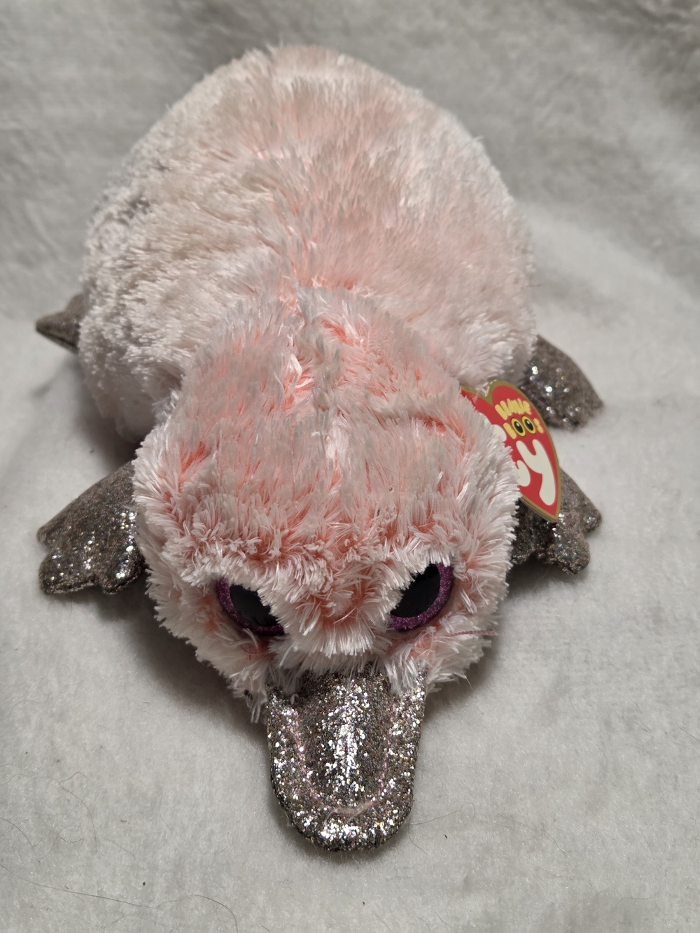 WILMA Ty Beanie Boos Pink Platypus Gold Feet 6" Stuffed Toy